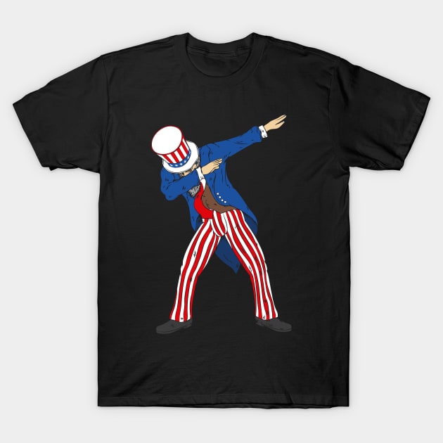 Dabbing uncle sam 4th of july design T-Shirt by LIFUA